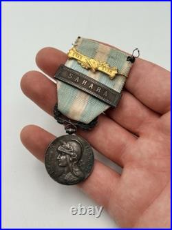 Médaille Coloniale En Argent Sahara 14-18