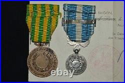 Medaille Coloniale & Indochine-diplôme 47° Unite Afat-service De Sante
