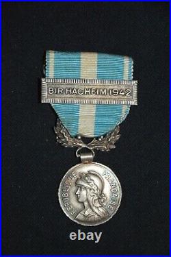 Medaille Coloniale Rare Agrafe Bir Hacheim 1942- Liberation-france Libre- 2°ww