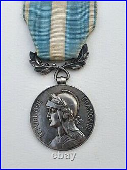 Médaille Coloniale, barrette à clapet en argent Nouvelle Calédonie