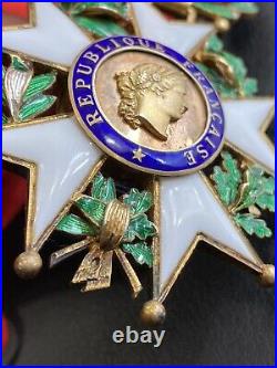 Médaille Commandeur Légion D Honneur Avec Ruban Origine Boucle Relief IV republi