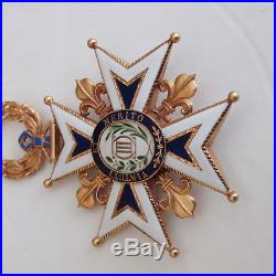 Medaille Commandeur Or Ordre Espagne Charles III Spanish Order Medal Gold