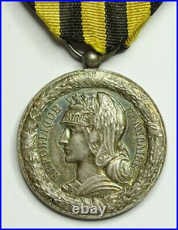 Medaille Commemorative D'expedition Du Dahomey 1892 En Argent / N°476