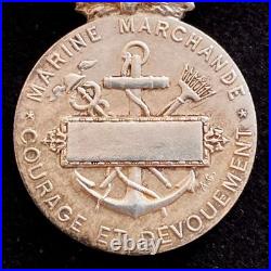 Médaille Courage et Dévouement Marine Marchande Argent 1ere Classe