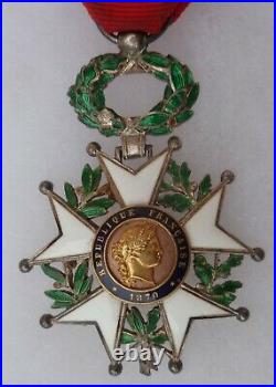 Médaille Croix Chevalier Légion d'Honneur 1870 Fab. AUCOC de luxe en boite WWI