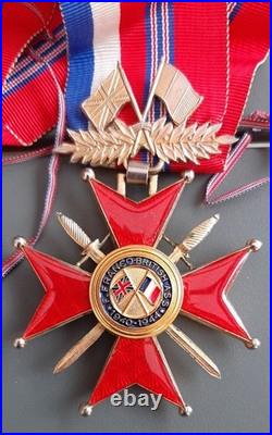 Médaille Croix Commandeur FRANCO BRITISH ASSOCIATION FFL FRANCE LIBRE ORIGINAL