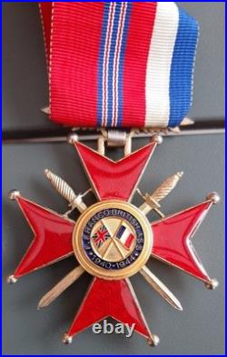 Médaille Croix Commandeur FRANCO BRITISH ASSOCIATION FFL FRANCE LIBRE ORIGINAL
