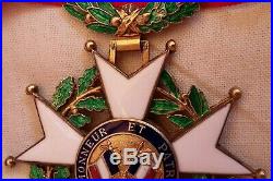 Médaille Croix Commandeur LÉGION d'HONNEUR 4° république Argent Vermeil Boite