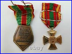 Medaille Croix De Guerre Fncv Toe Resistance Union Industries Chimiques G2361