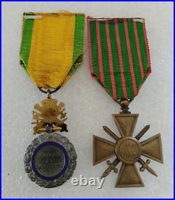 Médaille Croix de Guerre 1914 1917 Médaille Militaire 1ère Guerre Mondiale