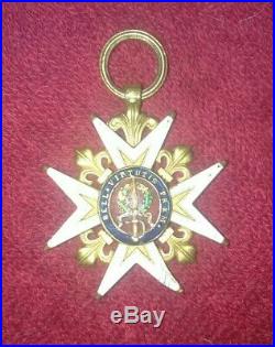 Médaille Croix de Saint Louis Or Émaille Rare