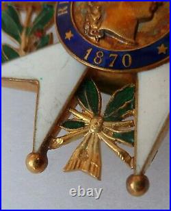 Médaille Croix en or 18k Officier Légion d'Honneur 1870 Guerre 1914-18 ORIGINAL