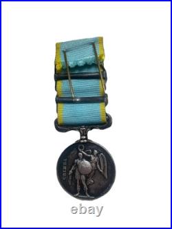 Médaille De Crimée 1854. Argent Avec Agrafe Inkermann Et Alma. Attribuée