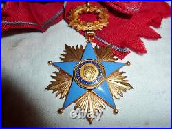 Médaille Décoration Grand Ruban Commandeur L'étoile Du Bien Et Du Mérite Vermeil