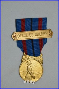 Medaille Des Victimes De L'invasion-1° Classe-otage De Guerre-guerre 1914/1918
