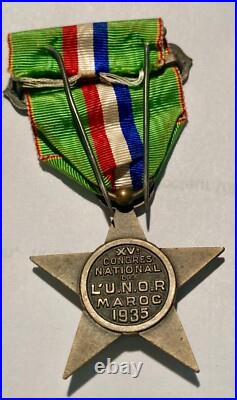Médaille Etoile LYAUTEY XV° congrès national de l'U. N. O. R. MAROC 1935 N°10