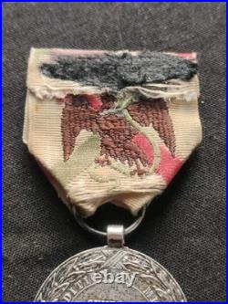 Médaille Expédition Mexique Second Empire Napoléon Argent, Ruban D'époque