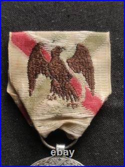 Médaille Expédition Mexique Second Empire Napoléon Argent, Ruban D'époque