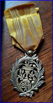 Médaille Indochine argent Muniseraphon Cambodge + rare boite ORIGINAL medal