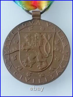 Médaille Interallié Tchèque Signée O. Spaniel Ww1 Czech Medal Orders