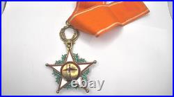 Médaille Maroc Ordre du Ouissam Alaouite (Maroc) collier 6cm