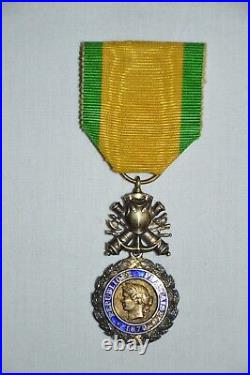 Medaille Militaire 1870 Argent-suspension Anneau-trophee Aux Canons 1880/1910
