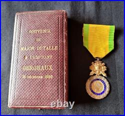 Médaille Militaire 1870 vermeil orfèvre trophée cuirasse écrin Halley Lagne