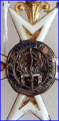 Médaille Militaire Croix de l'Ordre de Saint Louis Monarchie French Medal Or