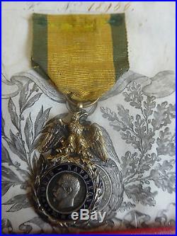 Médaille Militaire Diplome Napoléon III attribué 3é Régiment Infanterie Marine