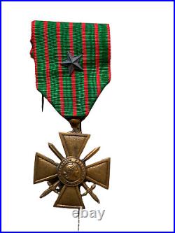 Médaille Militaire Mort Pour La France Croix Étoile Argent Lettre Guerre Ww1 2