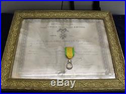 Medaille Militaire Trophee Biface Brevet Armee Vosges 4°bat Mob Gard 1870 1871
