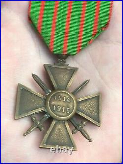 Médaille Militaria Croix de Guerre Multiples Citations Palmes Grande Guerre WW1