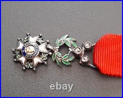 Médaille Miniature Luxe 3 brillants Chevalier Légion d'Honneur 5° Rép. Argent