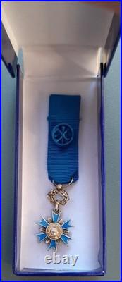 Médaille Miniature Officier Ordre National du Mérite argent émail réduction ONM