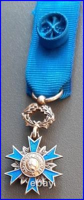 Médaille Miniature Officier Ordre National du Mérite argent émail réduction ONM