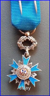 Médaille Miniature Officier Ordre National du Mérite argent émail réduction ONM