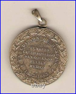 Médaille Napoléon III Expédition du Mexique 1862-1863 Argent