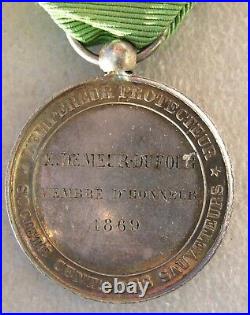 Medaille Napoleon III Societe Centrale Des Sauveteurs 1869 L'empereur Protecteur