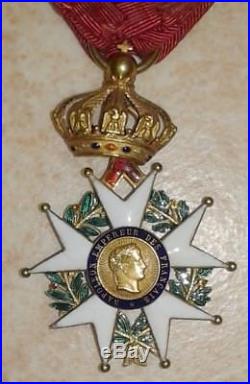 Medaille Officier Legion d'honneur en or Napoleon III medal of honor