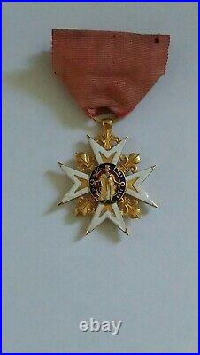 Médaille Ordre Royal De Saint Louis en Or Louis XVIII Restauration Bourbons