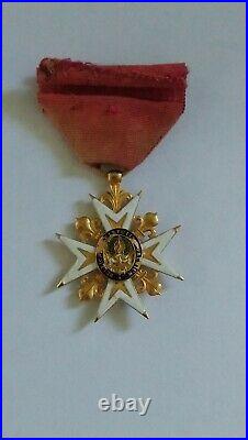 Médaille Ordre Royal De Saint Louis en Or Louis XVIII Restauration Bourbons