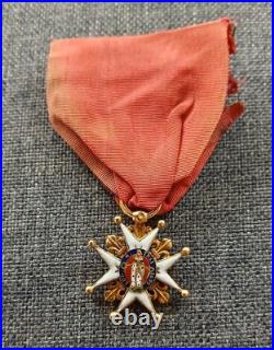 Médaille Ordre Saint Louis En Or Émigration-Louis XVIII Lys Empire Roi Napoléon