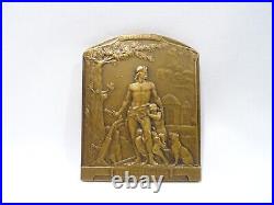 Medaille Plaquette La Defense Du Foyer 1915 E Boisseau Bronze Guerre 14 18 Ww1