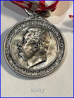 Médaille Principauté de Monaco Honneur et Travail Louis II 1923 Ecrin (158-48)