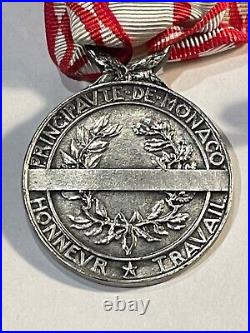 Médaille Principauté de Monaco Honneur et Travail Louis II 1923 Ecrin (158-48)