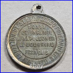 Medaille Satirique 80000 Prisonniers 1870 24mm Sedan Ex Empereur