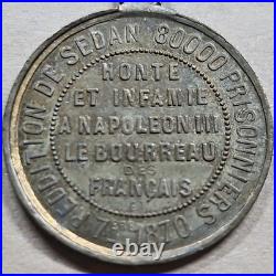 Medaille Satirique 80000 Prisonniers 1870 24mm Sedan Ex Empereur