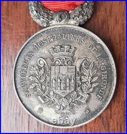 Médaille Sauveteurs de Gironde au Général Larchey 1898 (Chef 19° Corps Tunisie)