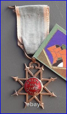 Médaille UNION DES DAMES FRANÇAISES Infirmière Maroc 1914 CROIX ROUGE SSBM UFF