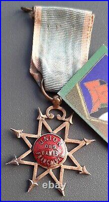 Médaille UNION DES DAMES FRANÇAISES Infirmière Maroc 1914 CROIX ROUGE SSBM UFF